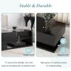 [VIDEO provided] ON-TREND Modern Coffee Table with Tempered Glass, Wooden Cocktail Table with High-gloss UV Surface