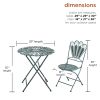 3-Piece Outdoor Feather Metal Bistro Set, Blue