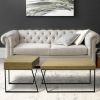 Rectangular Wooden Coffee Table with Metal Frame, Oak Brown and Black