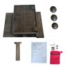 34 Inch Coffee Table, Handcrafted Natural Brown Mango Wood, Modern Contemporary Design Base