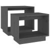 Nesting Coffee Tables 2 pcs Gray Solid Wood Pine
