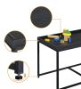 Monty 35" Black Wood Grain 3 Piece Coffee Table Set with Raised Edges