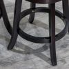30" Bar Height Slat Back Swivel Stool, Espresso Finish, Charcoal Fabric Seat