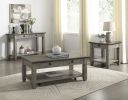Coffee and Antique Gray Finish 1pc Cocktail Table with Casters 2 Drawers Bottom Shelf Wooden Living Room Furniture