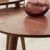 (SINGLE) Center Table Low Table 100% Solid Oak Wood Top Plate Desk Pebble Shaped Natural Wooden Coffee Table Width 58 x Depth 40 x Height 85 cm Desk W