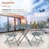 3-Piece Outdoor Feather Metal Bistro Set, Blue