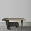 34 Inch Coffee Table, Handcrafted Natural Brown Mango Wood, Modern Contemporary Design Base