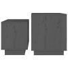 Nesting Coffee Tables 2 pcs Gray Solid Wood Pine