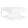 Coffee Table White 22.4"x22.4"x11.8" Engineered Wood