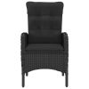 3 Piece Patio Bistro Set Poly Rattan and Acacia Wood Black