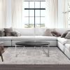 35 Inch Round Coffee Table, Sandblasted Matte Black Mango Wood Top, Curved Aluminium Legs, Antique Silver