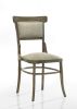 Bistro Set of 2 Vintage Walnut 19" Wide Contemporary Fabric Dining Chair with Cushion