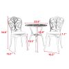 Patio Bistro Set 3 Pieces; All Weather Cast Aluminum Outdoor Patio Table and Chairs with Umbrella Hole Your Backyard; Garden; or Balcony