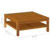 Coffee Table 25.6"x25.6"x13.8" Solid Acacia Wood