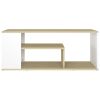 Coffee Table White and Sonoma Oak 39.4"x19.7"x15.7" Engineered Wood