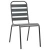 3 Piece Bistro Set Steel Dark Gray