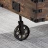 FirsTime & Co. Brown Factory Cart Coffee Table, Vintage Center Table with Wheels for Living Room, Rectangular, Wood
