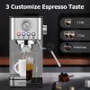 KOIOS Espresso Machines, 20 Bar Semi-Automatic Espresso Maker with Foaming Steam Wand, 1200W Stainless Steel Espresso Coffee Maker for home