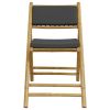 5 Piece Folding Bistro Set with Dark Gray Cushions Bamboo