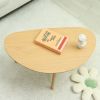 Small Oval Coffee Table Mid Century Modern for Living Room Center Minimalist Display Coffe Table,Nature Wood,18.9" D x