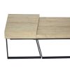 Rectangular Wooden Coffee Table with Metal Frame, Oak Brown and Black
