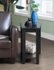 Contemporary Black Finish Chairside Table with Lower Shelf Wedge Shape Wooden Furniture 1pc Side Table
