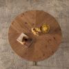 33.86"Modern Retro Splicing Round Coffee Table,Fir Wood Table Top with Gold Cross Legs Base(Same SKU:W757126236)