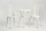 Patio Bistro Set 3 Pieces; All Weather Cast Aluminum Outdoor Patio Table and Chairs with Umbrella Hole Your Backyard; Garden; or Balcony