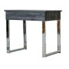 Dark Charcoal and Chrome 1-Drawer End Table