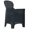 3 Piece Bistro Set Plastic Anthracite Rattan Look