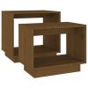 Nesting Coffee Tables 2 pcs Honey Brown Solid Wood Pine