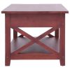 Coffee Table Brown 39.4"x21.7"x18.1" Solid Mahogany Wood