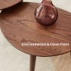(SINGLE) Center Table Low Table 100% Solid Oak Wood Top Plate Desk Pebble Shaped Natural Wooden Coffee Table Width 58 x Depth 40 x Height 85 cm Desk W