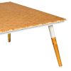 Paige 31 Inch Illusion Rectangular Wooden Coffee Table, Wood Brown, White
