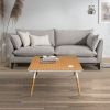 Paige 31 Inch Illusion Rectangular Wooden Coffee Table, Wood Brown, White