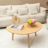 Small Oval Coffee Table Mid Century Modern for Living Room Center Minimalist Display Coffe Table,Nature Wood,18.9" D x