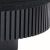 BLACK MDF coffee table 39.37inch Modern Handcraft Drum Coffee Table Round Wood Coffee Table for Living Room, Apartment