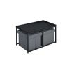 Monty 35" Black Wood Grain 3 Piece Coffee Table Set with Raised Edges