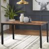 Industrial Dining Table Desk with Adjustable Footpad for Kitchen and Living Room, 47.2''L x 23.6''W x 29.5''H, Rustic Brown