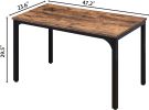 Industrial Dining Table Desk with Adjustable Footpad for Kitchen and Living Room, 47.2''L x 23.6''W x 29.5''H, Rustic Brown