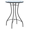 Mosaic Bistro Set Blue and White Iron and Ceramic