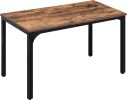 Industrial Dining Table Desk with Adjustable Footpad for Kitchen and Living Room, 47.2''L x 23.6''W x 29.5''H, Rustic Brown