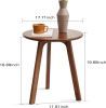 Round Side Table - 100% Natural Solid Wood - 3 Legged Wood End Table for Living Room - Small, Elegant Round End Table- Eco