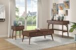 Retro Modern Style 1pc Coffee Table with 2x Drawers Brown Finish Living Room Furniture Walnut Veneer Wooden Furniture