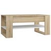 Coffee Table White and Sonoma Oak 40.2"x21.7"x17.7" Engineered Wood