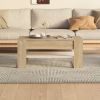 Coffee Table White and Sonoma Oak 40.2"x21.7"x17.7" Engineered Wood