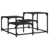 Coffee Table Black 26.8"x26.8"x15.7" Engineered Wood