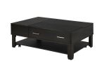 Bruno 2 Piece Ash Gray Wooden 48" Lift Top Coffee and End Table Set with Tempered Glass Top and Drawer