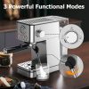 KOIOS Espresso Machines, 20 Bar Semi-Automatic Espresso Maker with Foaming Steam Wand, 1200W Stainless Steel Espresso Coffee Maker for home