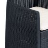 3 Piece Bistro Set Plastic Anthracite Rattan Look